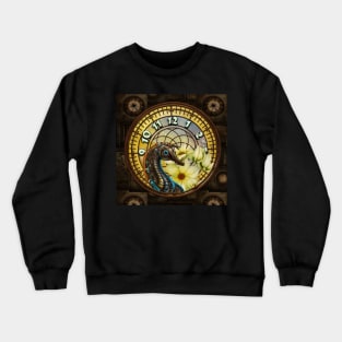 Seahorse with a Steampunk Flair clocks and flowers Crewneck Sweatshirt